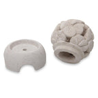 Carved Floral Limestone Tealight Candleholder from Bali 'Hibiscus'