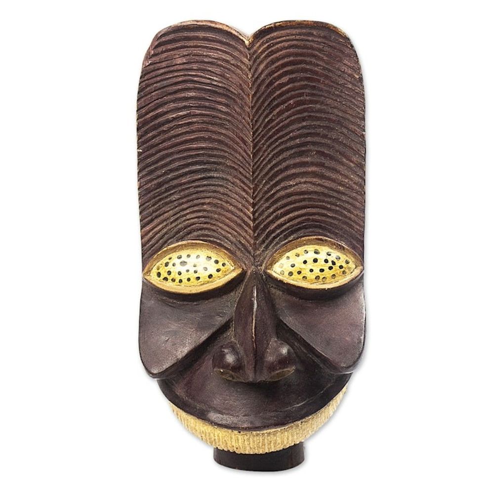 Handmade African Sese Wood Mask 'Bangwa'