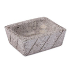 Striped Rectangular Reclaimed Stone Flower Pot from Mexico 'Striped Gardener'
