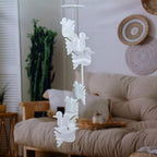 Mexican Handcrafted Natural White Onyx Dove-Themed Mobile 'Feathers to Heaven'