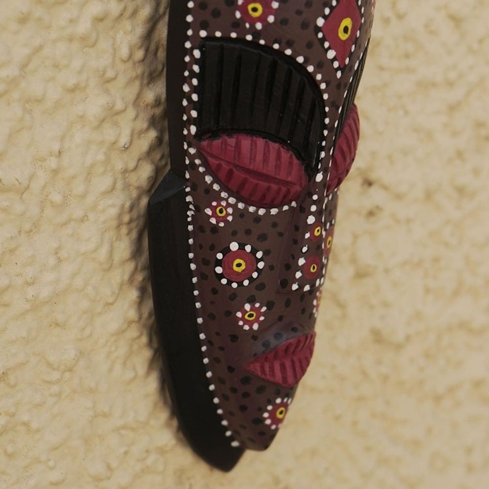Hand Carved Sese Wood Wall Mask from Ghana 'Liberty'