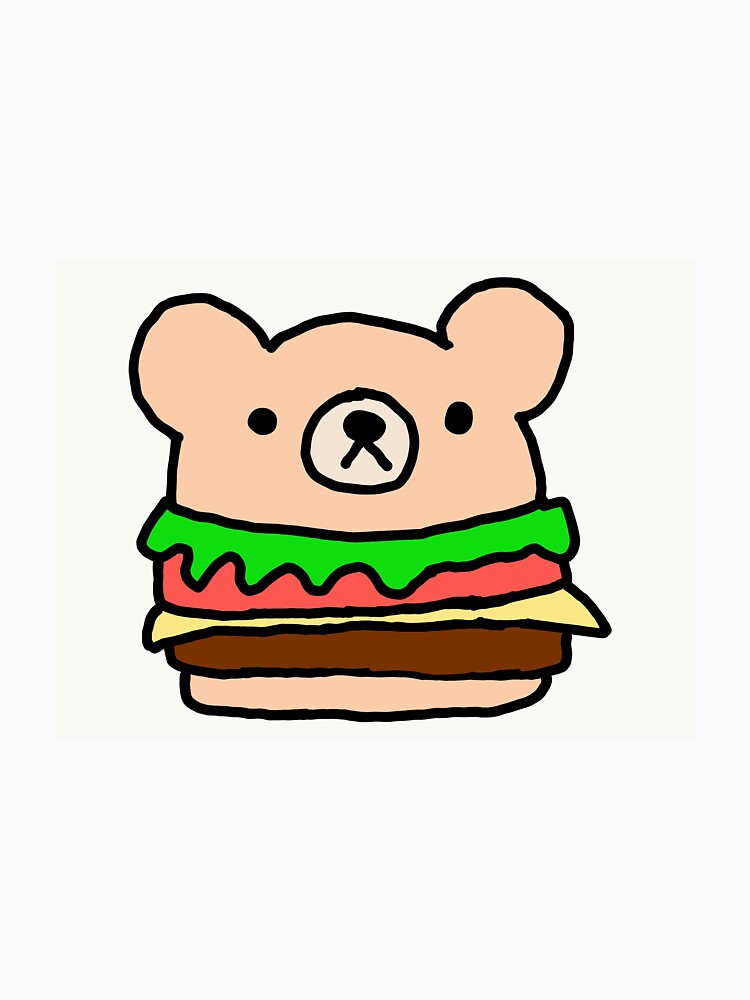 cute bear burger by dreamycrafts Unisex T-shirt, Sweatshirt, Hoodie, Long Sleeve Tee