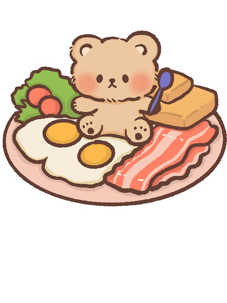Cute Bear Breakfast Platter Illustration by NadirJArt Unisex T-shirt, Sweatshirt, Hoodie, Long Sleeve Tee