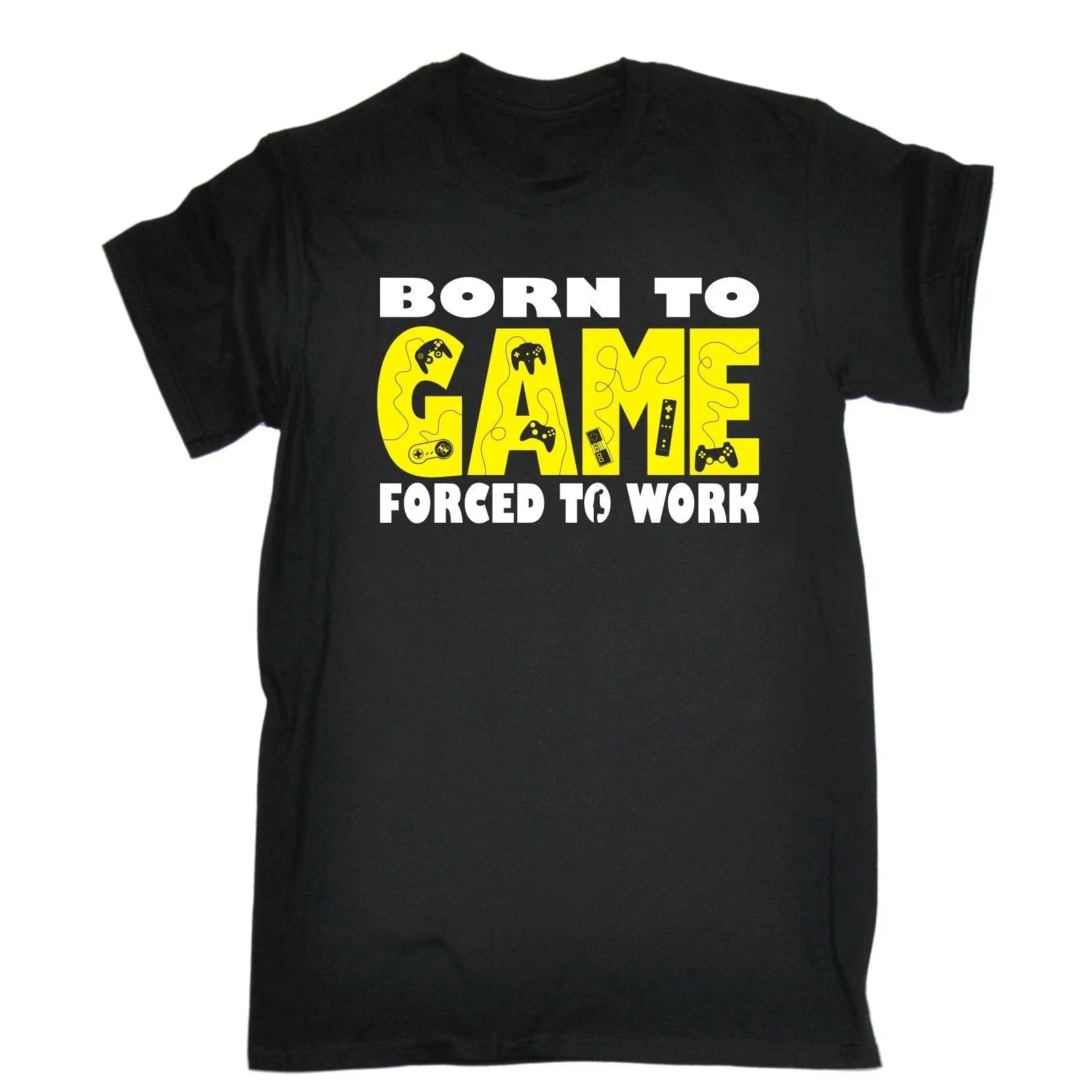Born To Game Forced To Work T-SHIRT Geek Gaming Gamer Tee Funny Gift Birthday Unisex T-shirt, Sweatshirt, Hoodie, Long Sleeve Tee