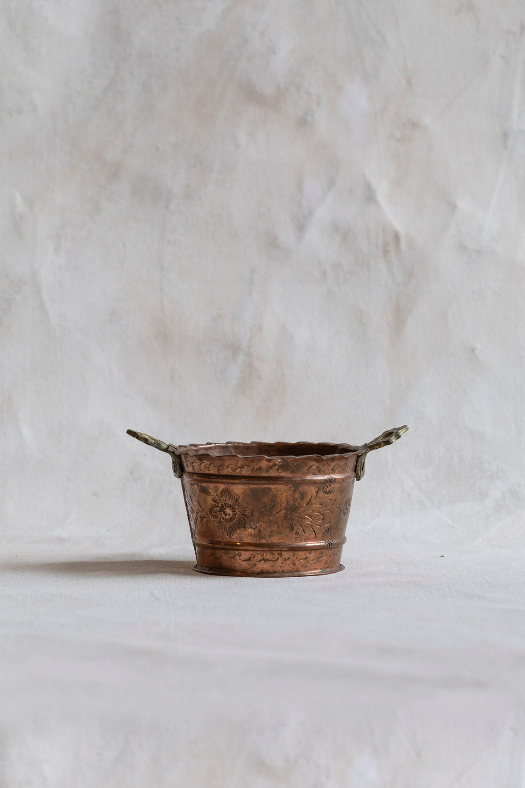 Vintage Stamped Copper Bucket