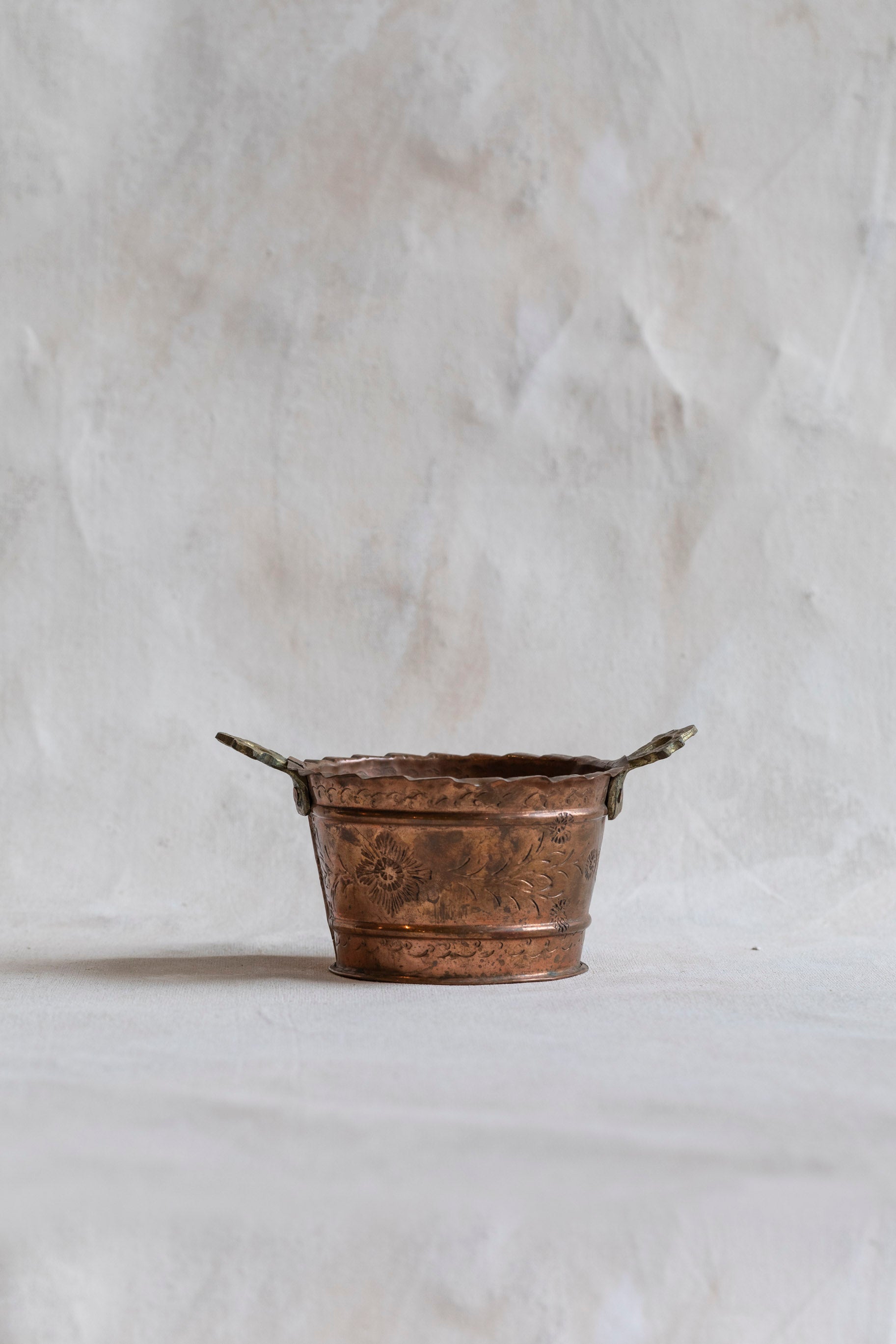 Vintage Stamped Copper Bucket