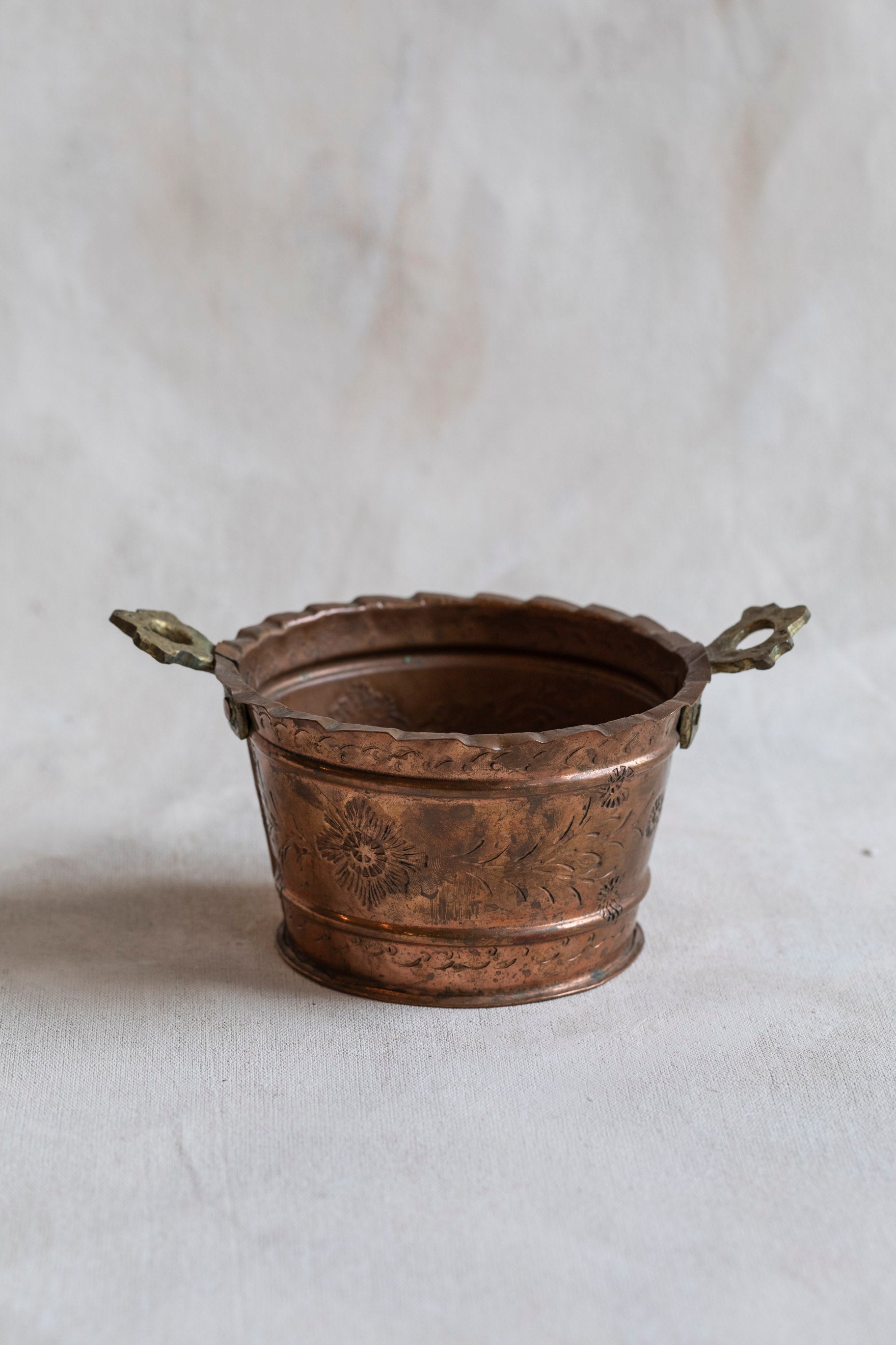 Vintage Stamped Copper Bucket
